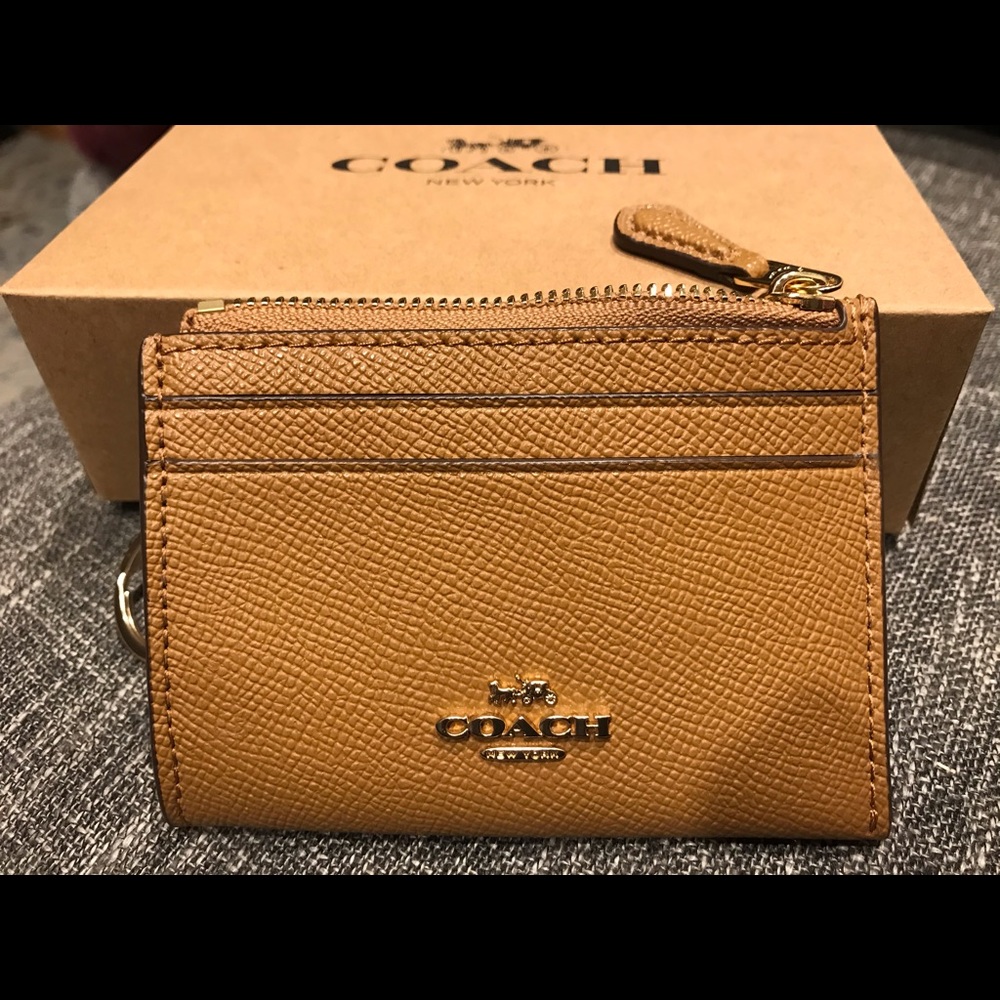 Authentic Coach leather keychain coin purse